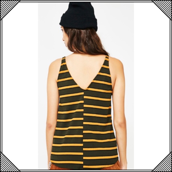 * Striped Front Tie Tank Top Shirt * Sleeveless - Picture 6 of 8